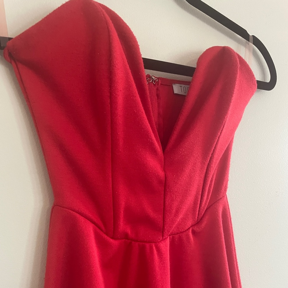 Red Deep V Dress - Picture 3 of 7